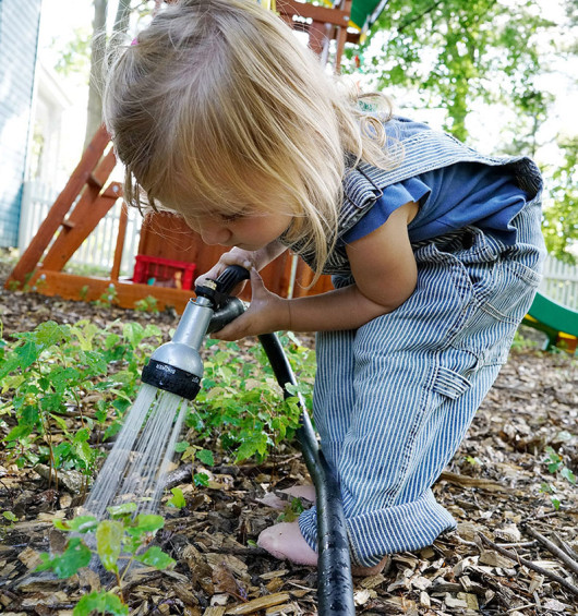 Evie with hose