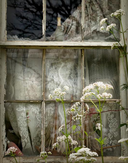 Window of an abandoned house in Bernard ME